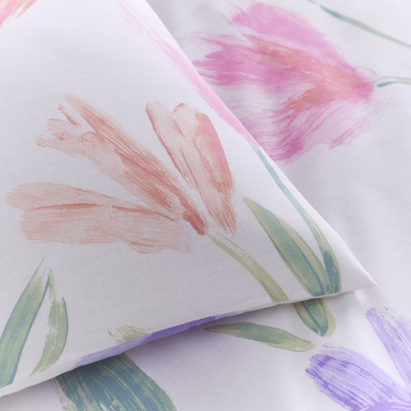 CHARLOTTE Cotton Blend Floral Duvet Cover Set with Pillowcases Included, Double Duvet Cover Set + 2 Standard Pillowcases