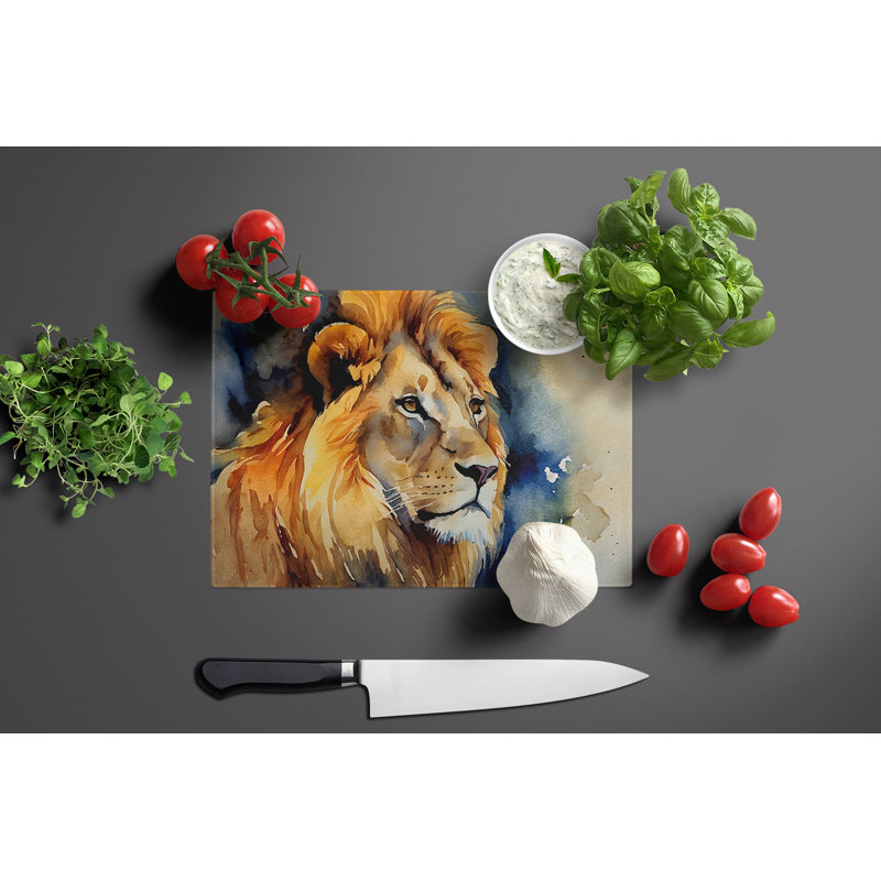 Lion Glass Cutting Board Large