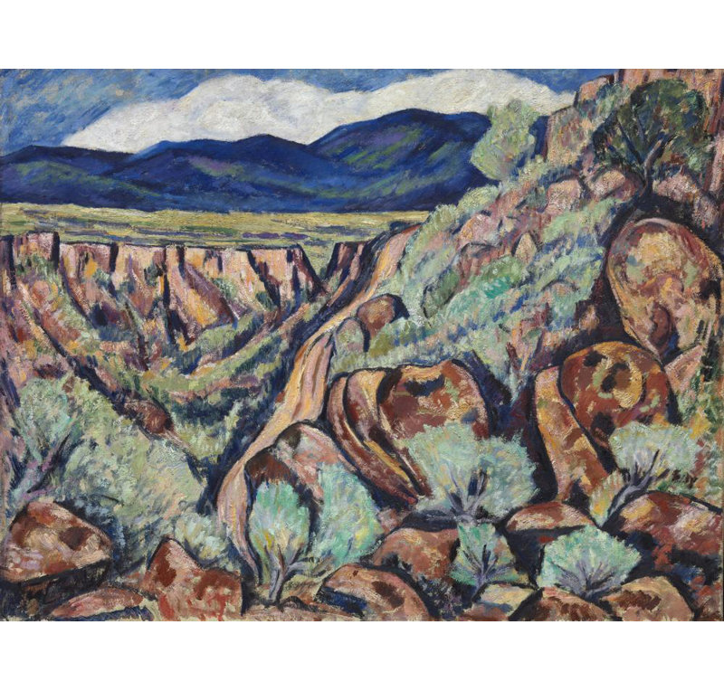 «Landscape, New Mexico» par Marsden Hartley - Art mural sur toile tendue avec châssis, H 40 po x l 28 po