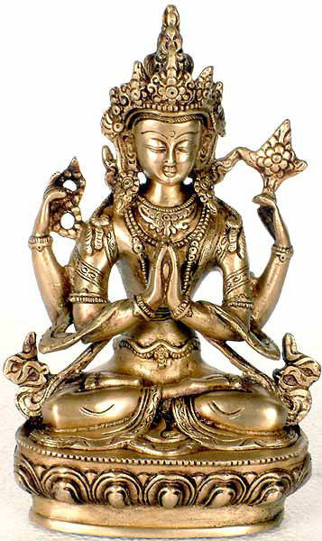 Divinité bouddhiste tibétaine Chenrezig (Shadakshari Avalokiteshvara)