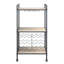Rangement à vin en chêne antique et gris sable, 3 supports industriels, capacité de 18, porte-gobelet, rangement pour bar et cuisine embellit la maison, peut contenir 18 bouteilles, renforce