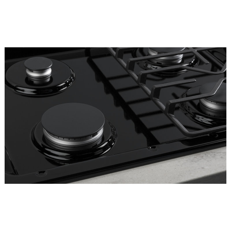 Built-in 30" Gas Cooktop with 4 Burners, Black