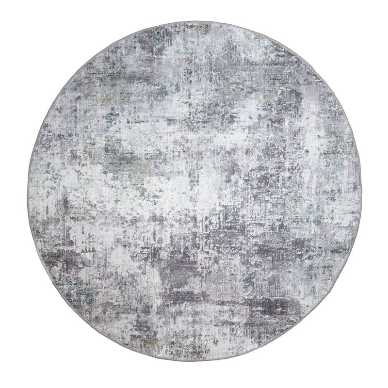 GLN Contemporary Collection - Modern Machine Washable Area Rug, Non Slip, Abstract, Living Room, Bedroom, Bathroom (Gray)