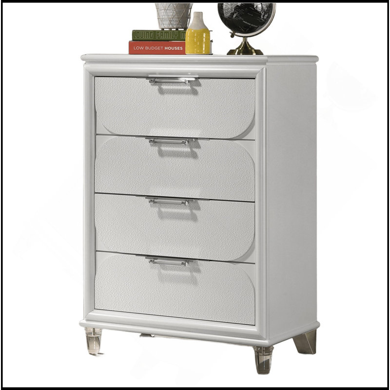 Commode 5 pièces Contemporary Glam Pearl White