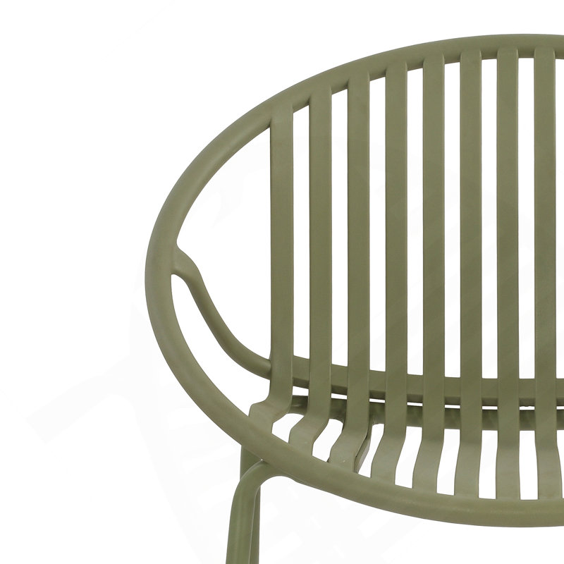 7 Pieces Outdoor Dining Set With Stackable Chair, Green