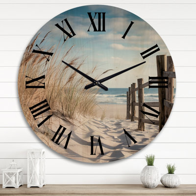 Horloge murale Tranquility Path To Dune Beach III - Nautique et plage
