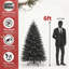 Arbre de Noël 8 pi avec 600 lumières DEL, arbre artificiel 2486 PE + PVC pour décoration d'Halloween et des Fêtes, structure à charnières avec support en métal stable-117672179
