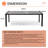 84’‘ L  Rectangular Outdoor Dining Table with Umbrella Hole and Aluminum Frame  -571346934-571346891