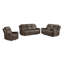 Fauteuil inclinable et oscillant, microfibre polie brune-744570169