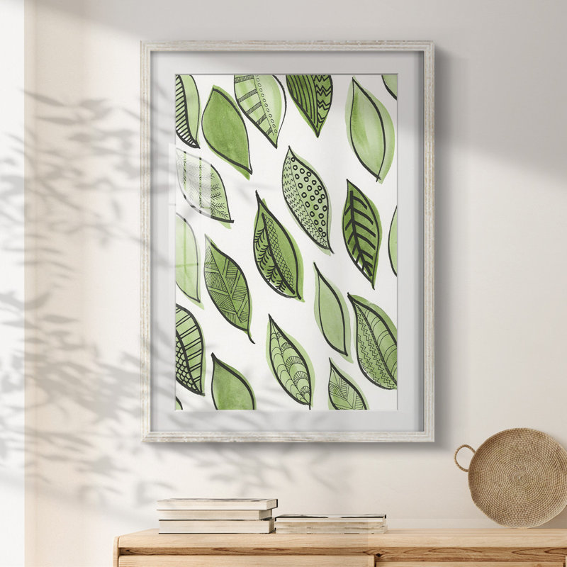 Patterned Leaf Shapes IV -Framed Print