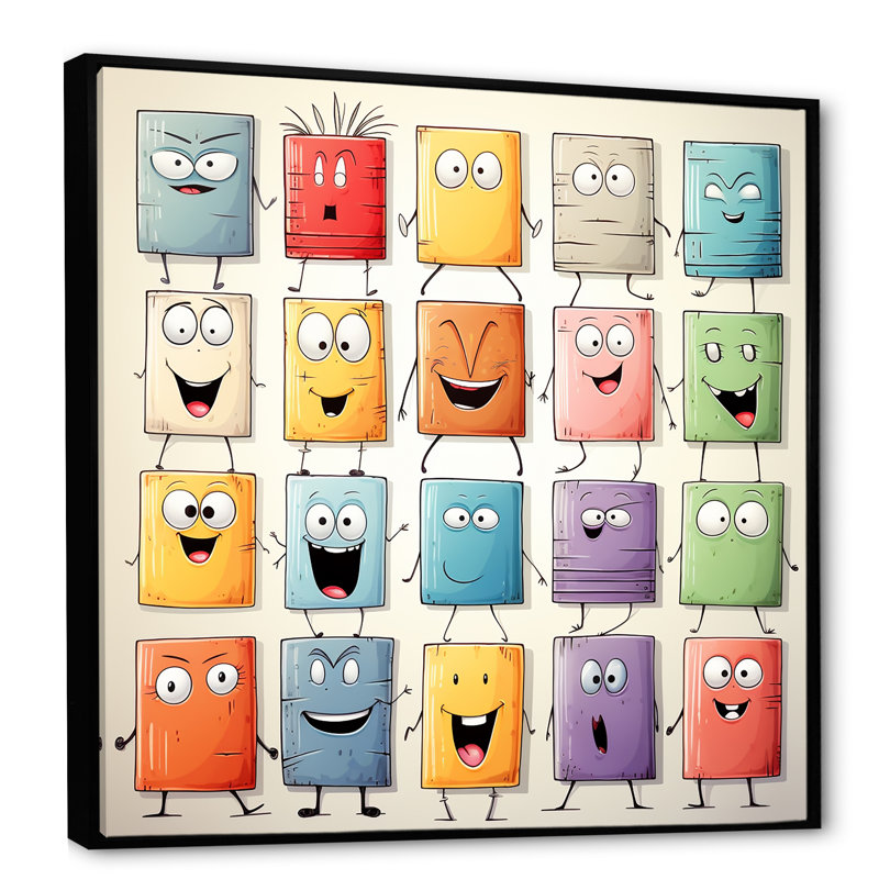 Impression sur toile Popart Collages II - Pop, Cadre flottant noir, H 30 po x l 30 po x P 1,5 po