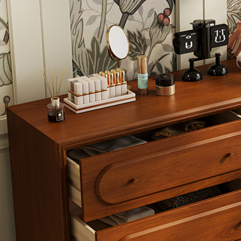 Coffre d'appoint en bois massif exquis simple., Brun