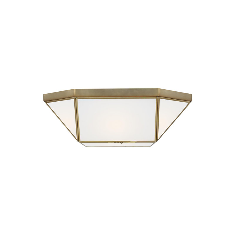Plafonnier encastré 2 lumières 15,5 po Jhoselin, Laiton satiné