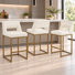 Tabouret 26 "de hauteur comptoir rembourré avec dossier ouvert et structure en métal
