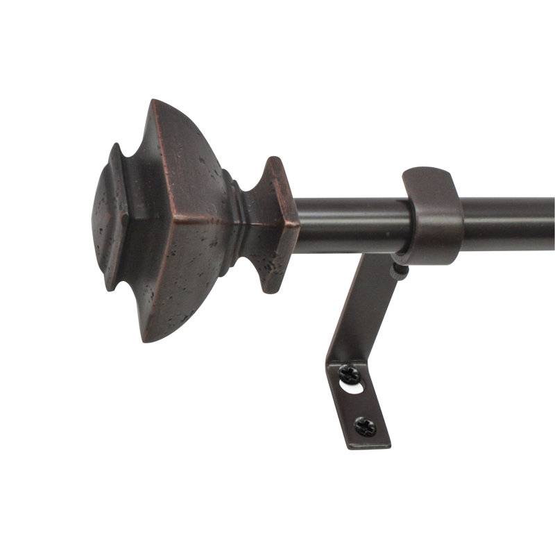 Tringle à rideaux simple réglable en métal LaJuante, Bronze huilé, 48 po - l 86 po 
