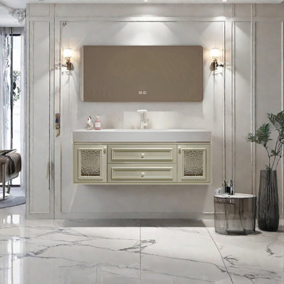 Armoire de salle de bain de style français crème