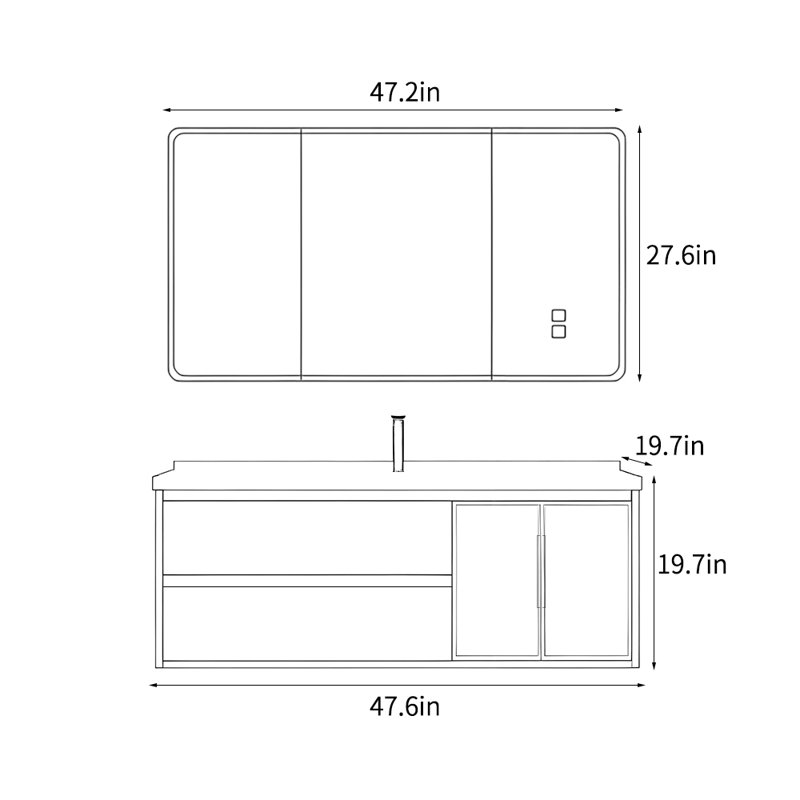 Chinese style retro simple bathroom cabinet.