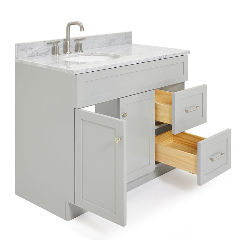 Ensemble de meuble-lavabo simple 43 po Partham, Gris