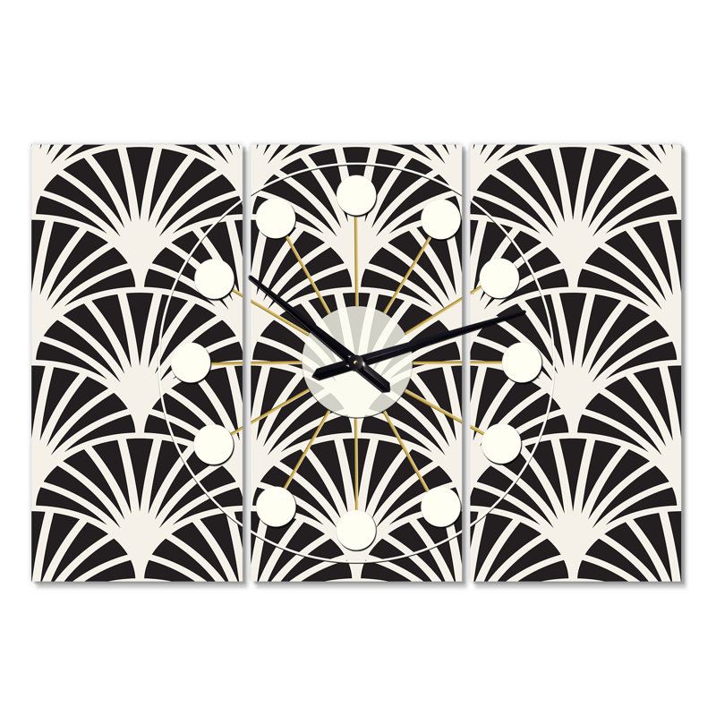 Très grande horloge murale art déco i Mid-Century