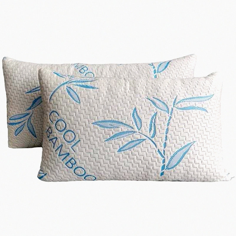 CoolDreams Memory Foam Cooling Pillows - Queen Size 2 Pack - Adjustable Shredded Memory Foam - Rayon Made - Removable/Washable Cover - Sleeping Aid