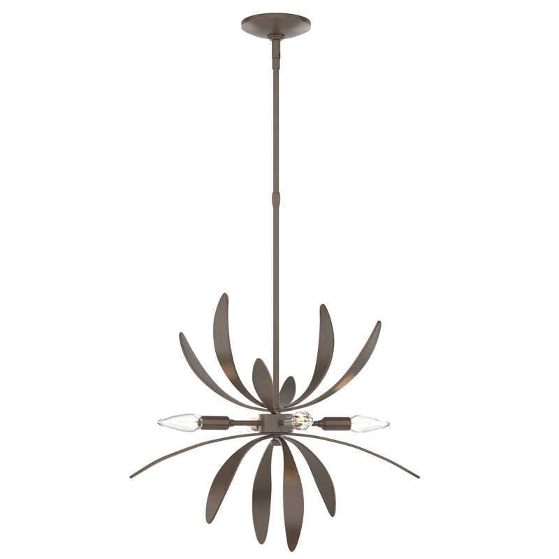 Lustre spoutnik 4 lumières Dahlia, Bronze