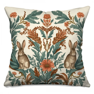 Coussins décoratifs Rabbit Floral Illustration