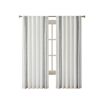 Rogue Embroidered Rod Pocket Blackout Curtain Panel