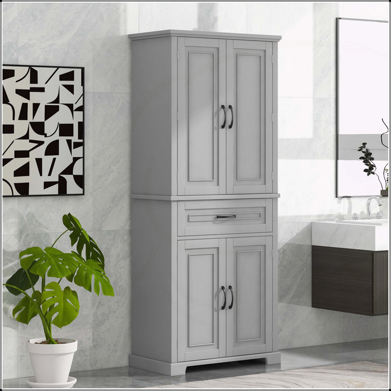 Armoire de salle de bain polyvalente avec plusieurs compartiments pour un rangement efficace