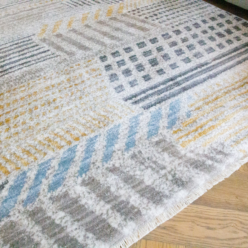 Iskander Machine Woven Ochre Indoor Rug, Rectangle 60 x 110cm