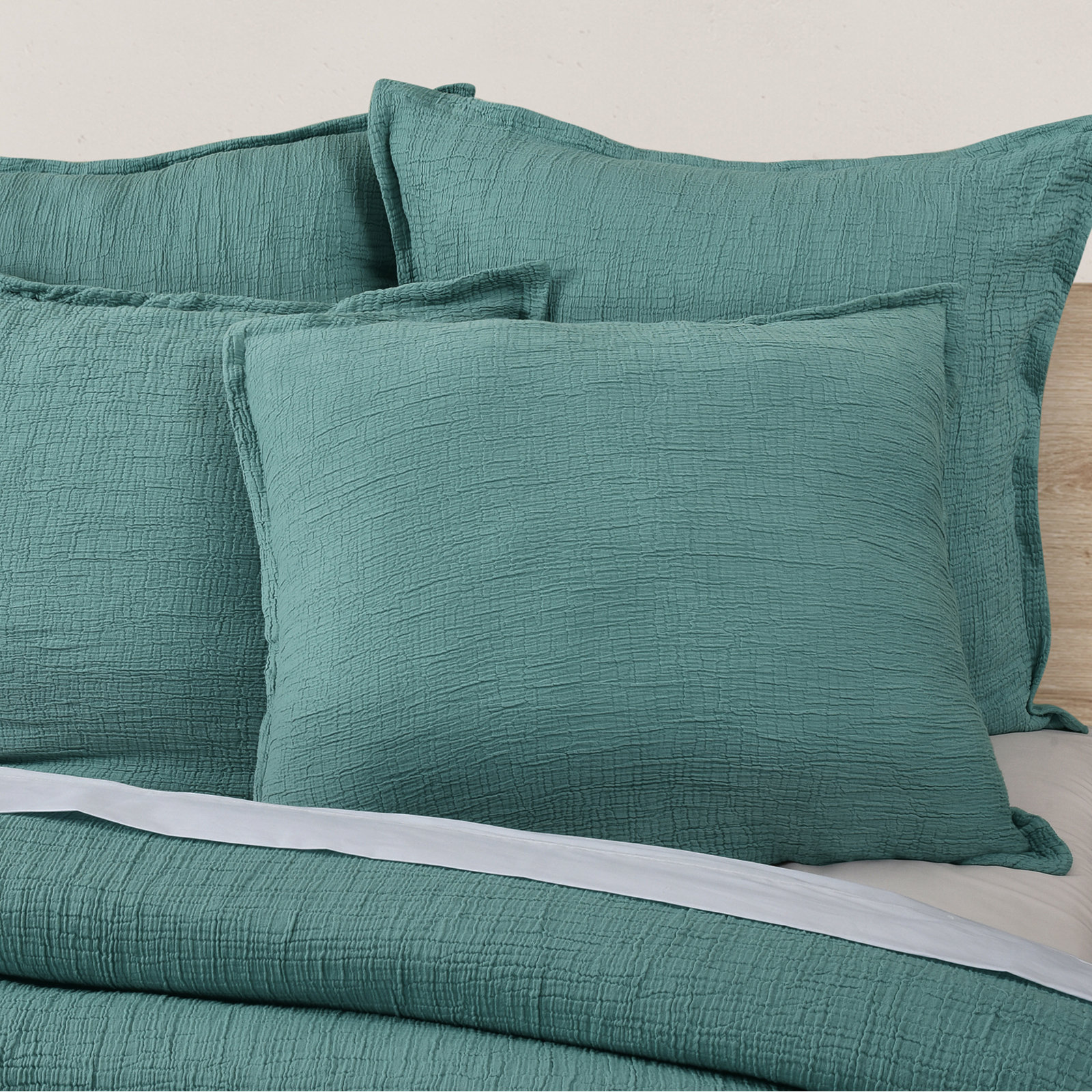 Falan Cotton Shams, Standard, Teal