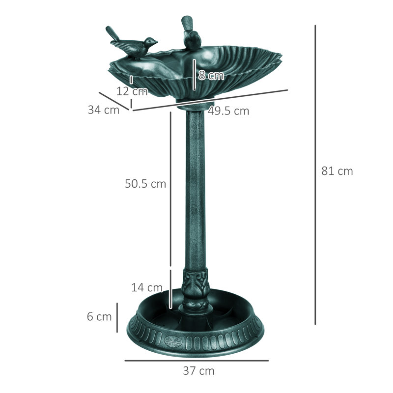 Plastic Stake Birdbath, Green