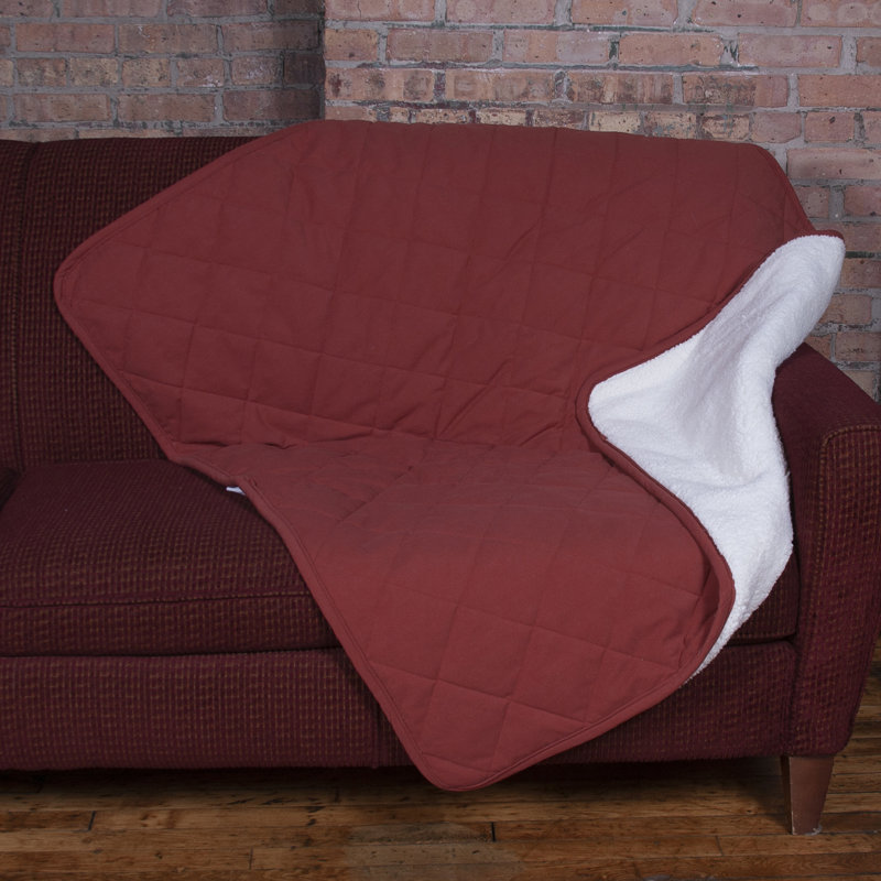 Jeté en microfibre Diamond matelassée, Rouge terre