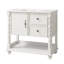 Meuble-lavabo simple 36 po avec lavabo en céramique intégré, tiroir, armoire, tablette ouverte et pieds en bois massif-874921729