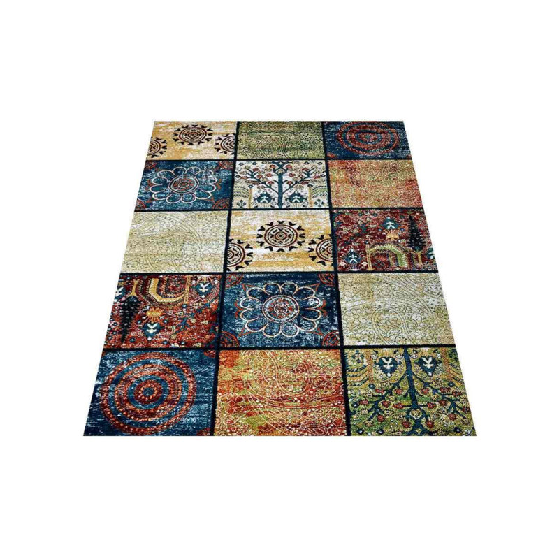 Crayton Machine Made Heatset Polypropylene Area Rugs - Rectangle, Multicolor, Contemporary Modern Design, Low Pile Machine Made Area Rugs for Living Room, Bed Room