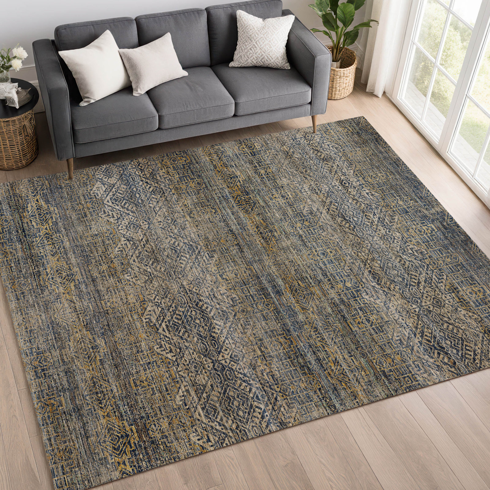 Rug, Navy, 6'6" x 9'6"