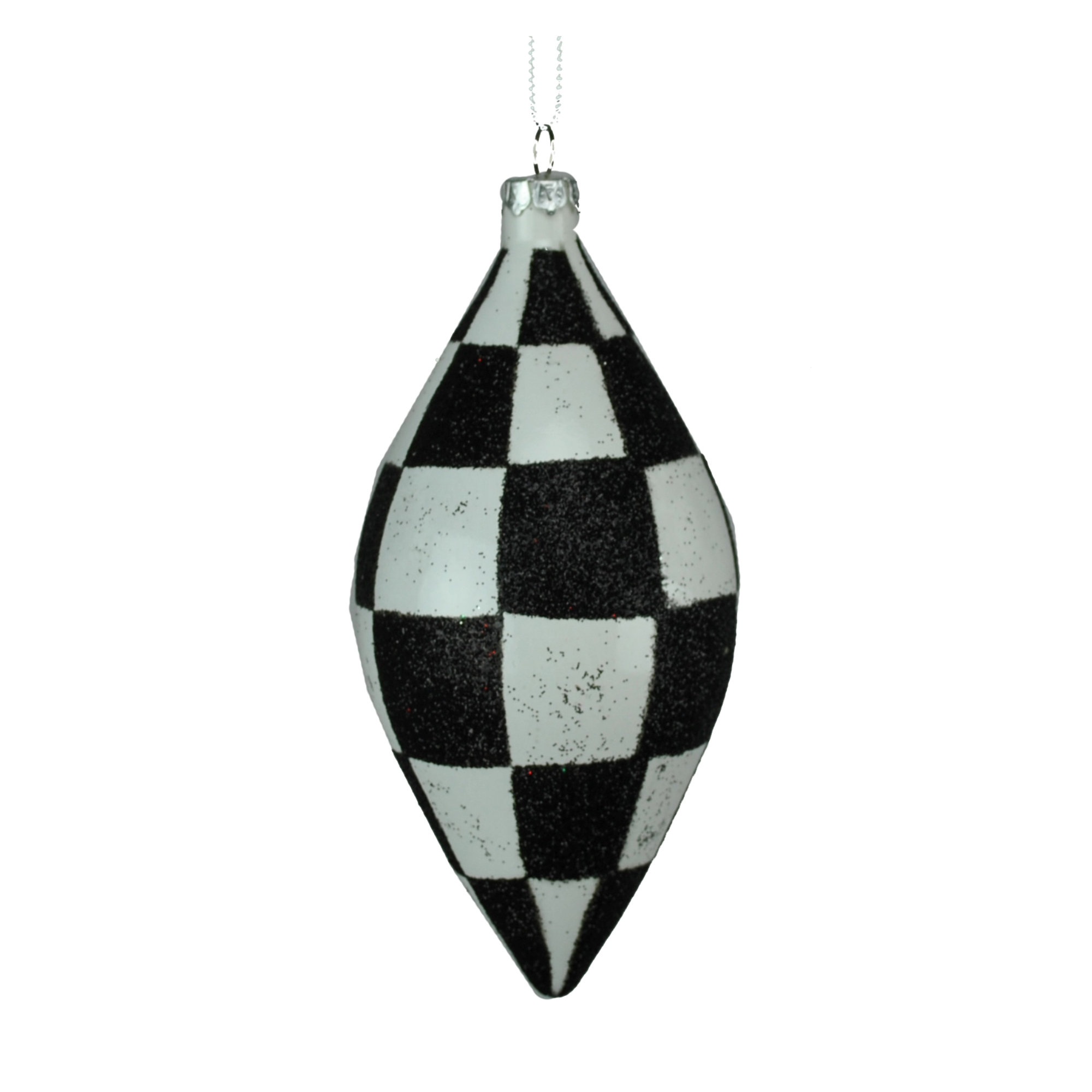 Finial Ornament, White/Black