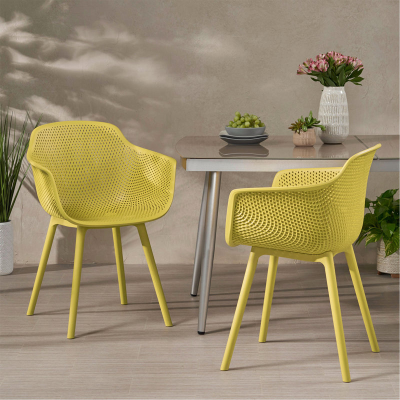 Chaise de patio (ensemble de 2), Jaune