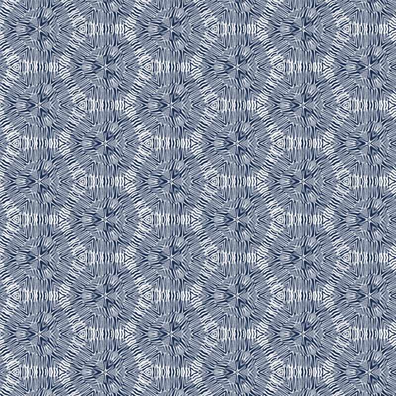 Rouleau de papier peint hexagonal L 10 pi x l 24 po, Blue/White, Paper, Non collé