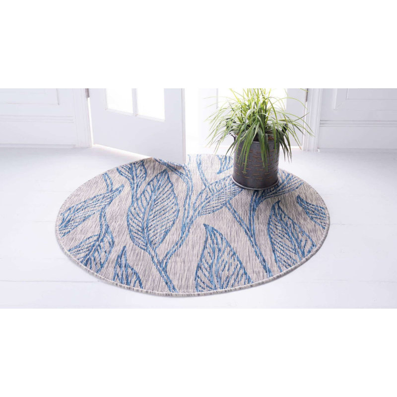 Tapis d'extérieur Kona couleur granit, Rond 4 pi