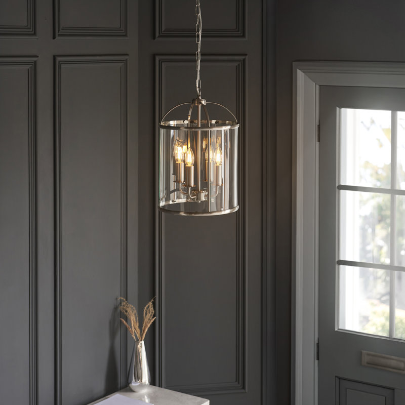 Bearse 4 - Light Lantern Pendant, Satin Nickel