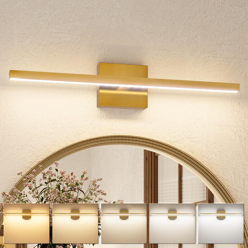Lumière de meuble-lavabo de salle de bain, luminaire de salle de bain à intensité variable de 5 W à intensité variable de 14 W au-dessus du miroir, lumière de meuble-lavabo