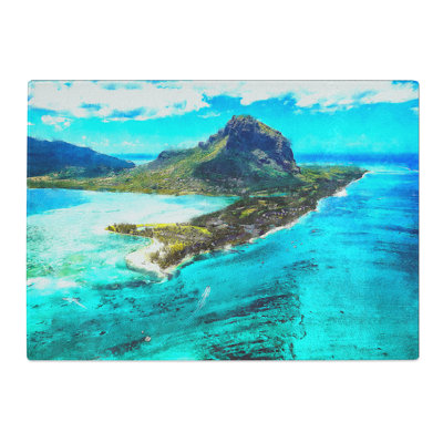 View of Mauritius Painting Chopping Board