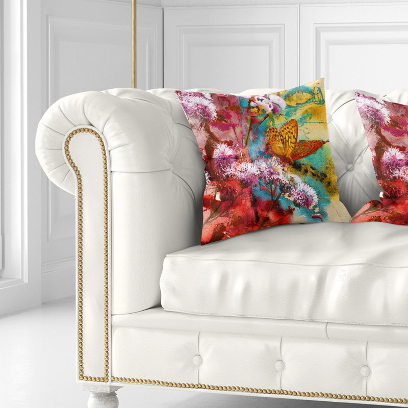 Coussin décoratif floral et coussin décoratif à motif, 16 po x 1 po, Coussin décoratif
