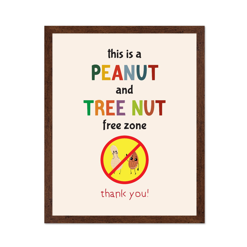 Arachide et zone sans noix, Poster, 11"H x 14"W, Brown Framed