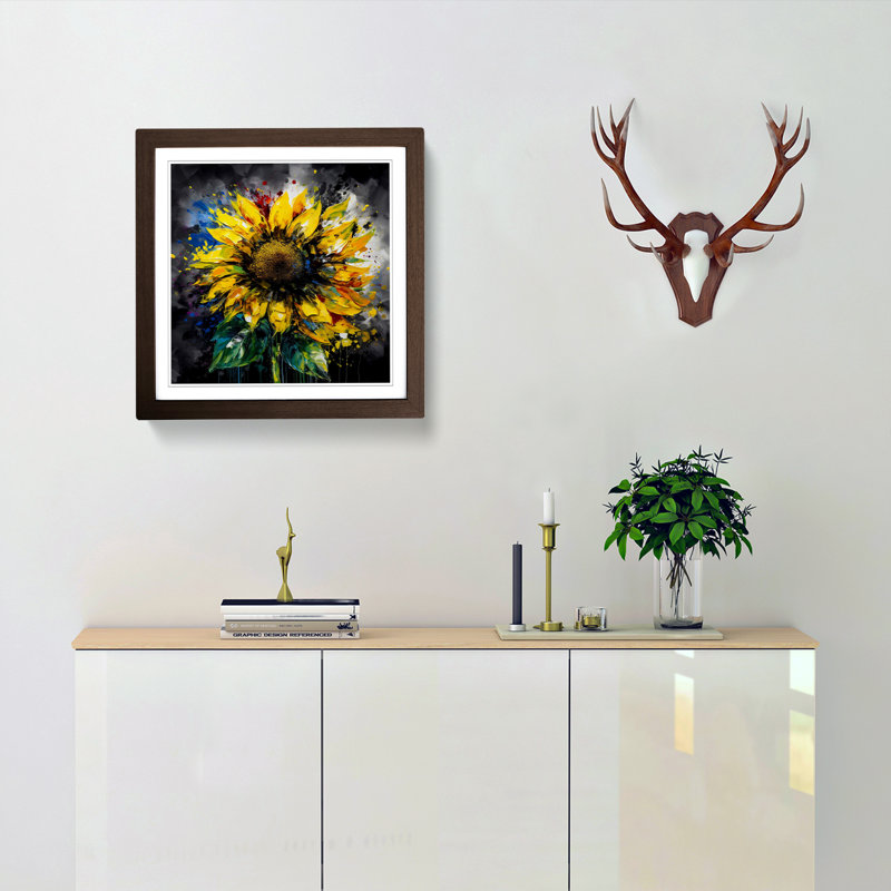 Sunflower - Framed Print, Walnut
