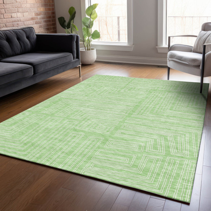 Clayra Mint Washable Indoor-Outdoor Rug - , 10' x 14'