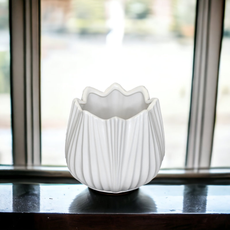 Girish Ceramic Table Vase, White
