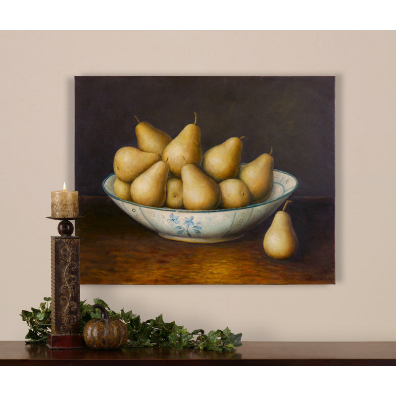Pears in Bowl Still Life Canvas Art by Matthew Williams