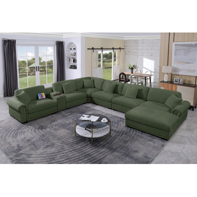 Stimpson 7-Seater Modular Sectional with Cup Holders