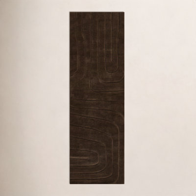 Aelin Brown Hand-Tufted Wavy Wool Rug